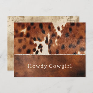 Brown Black Southwest Cowhide Postcard