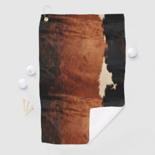 Brown Black Southwest Faux Cowhide Golf Towel