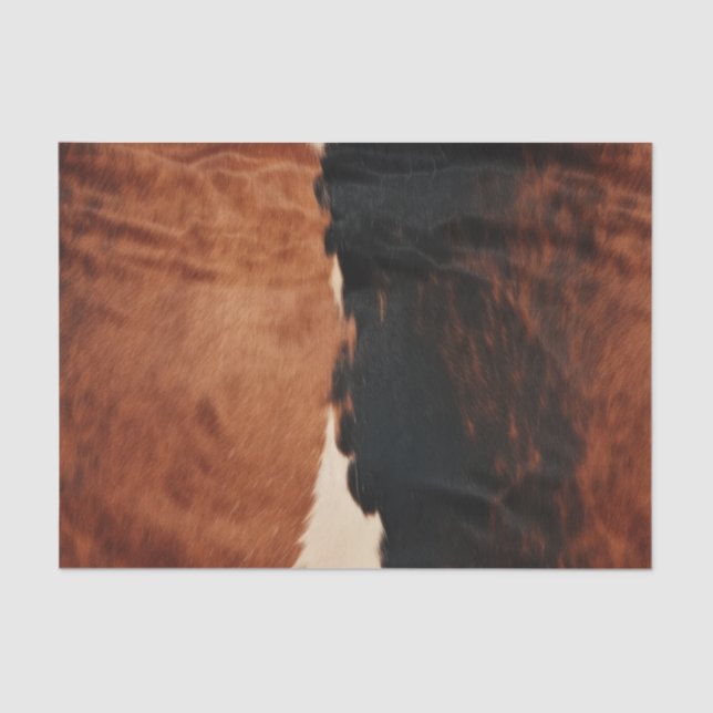 Brown Black Southwest Faux Cowhide Tissue Paper (Front)