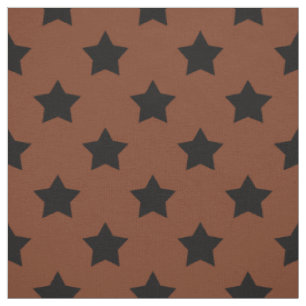 Brown Black Stars Pattern Decorative Textile Fabric