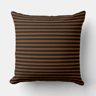 Brown Black Stripes Seamless pattern Cushion