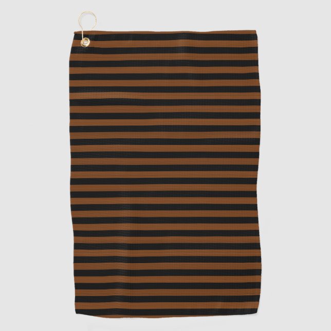 Brown Black Stripes Seamless pattern Golf Towel (Front)