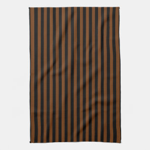 Brown Black Stripes Seamless Pattern Tea Towel