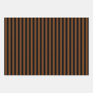 brown Black Stripes Seamless Pattern Wrapping Paper Sheet