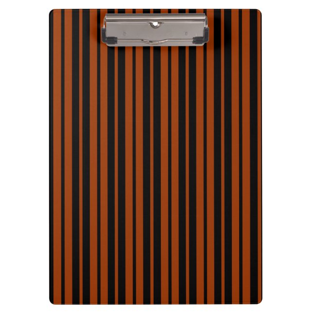Brown Black Vertical Stripes Pattern Design Clipboard (Front)