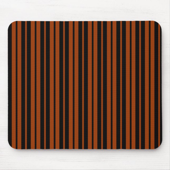 Brown Black Vertical Stripes Pattern Design Mouse Pad (Front)