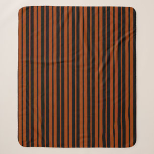 Brown Black Vertical Stripes Pattern Design Sherpa Blanket