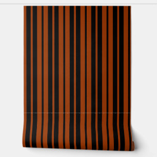 Brown Black Vertical Stripes Pattern Wallpaper