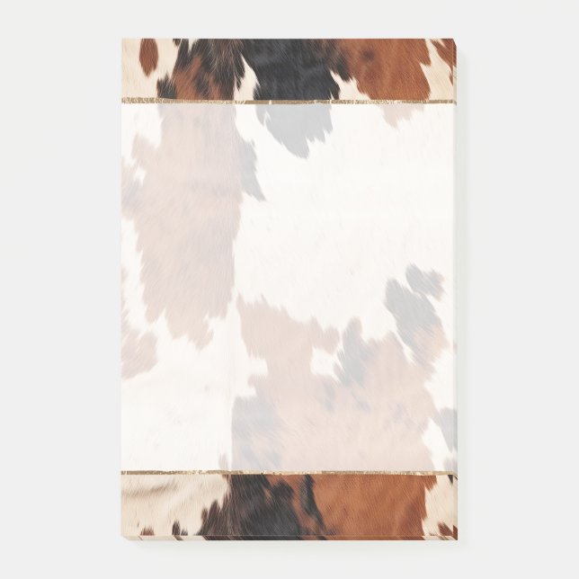 Brown Black White Cowhide Post-it Notes (Front)