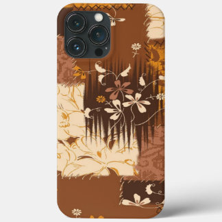 brown black white flowers iPhone 13 pro max case