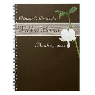 Brown Bleeding Heart Wedding Planner Notebook