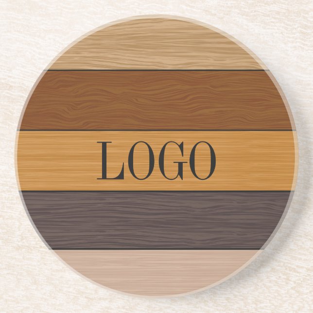 Brown & Blood Wood Stripes Coaster (Front)