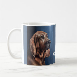 Brown Bloodhound oil painting mug