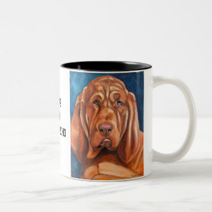 Brown Bloodhound oil painting mug