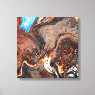 Brown, blue and Orange Modern Art Canvas Print