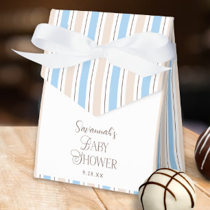 Brown Blue Bear Personalised Baby Shower Favour Box
