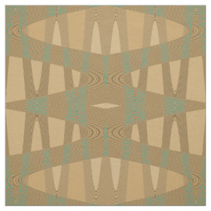 Brown Blue Wave Diamond Print Fabric Pattern
