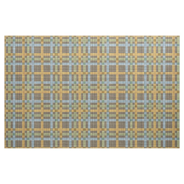 Brown Blue Yellow Green Tartan Squares Pattern Fabric (Fat Quarter)