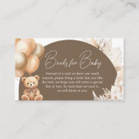 Brown Boho Bear Balloon Baby Shower Books for Baby