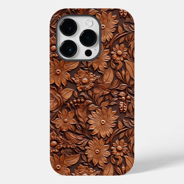 Brown Boho Floral Case-Mate iPhone Case (Back)
