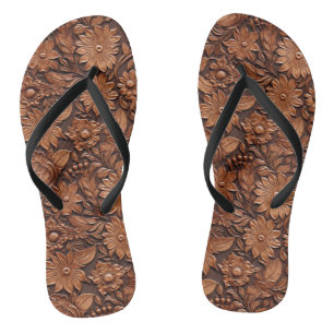 Brown Boho Floral Jandals