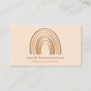 Brown Boho Rainbow Nursery Business Card