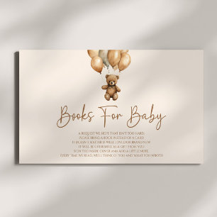 Brown Boho Teddy Bear Baby Shower Books For Baby Enclosure Card