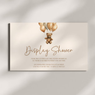 Brown Boho Teddy Bear Baby Shower Display Shower Enclosure Card