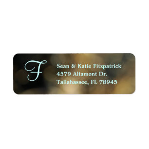 Brown Bokeh Monogram Return Address Labels
