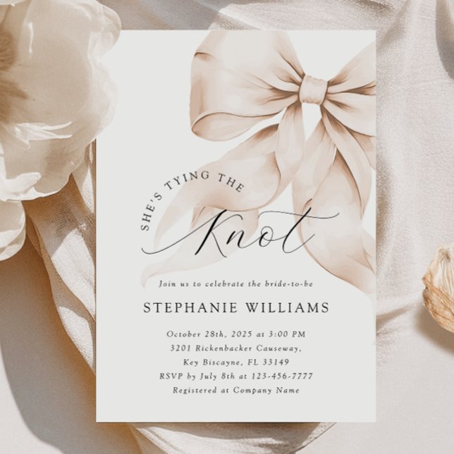 Brown Bow Bridal Shower Invitation (Creator Uploaded)