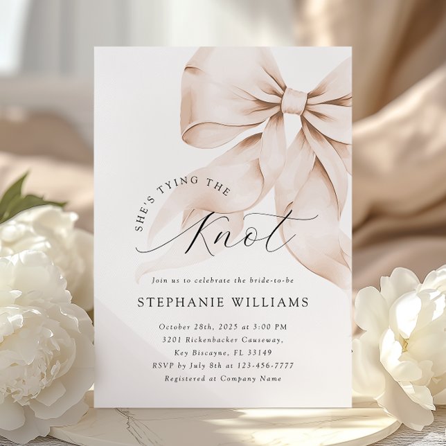 Brown Bow Bridal Shower Invitation (Creator Uploaded)