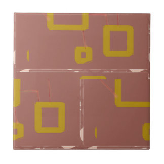 Brown Box Geometric Ceramic Tile