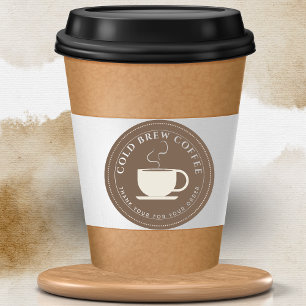 Brown brew coffee Personalised Branding Classic Round Sticker