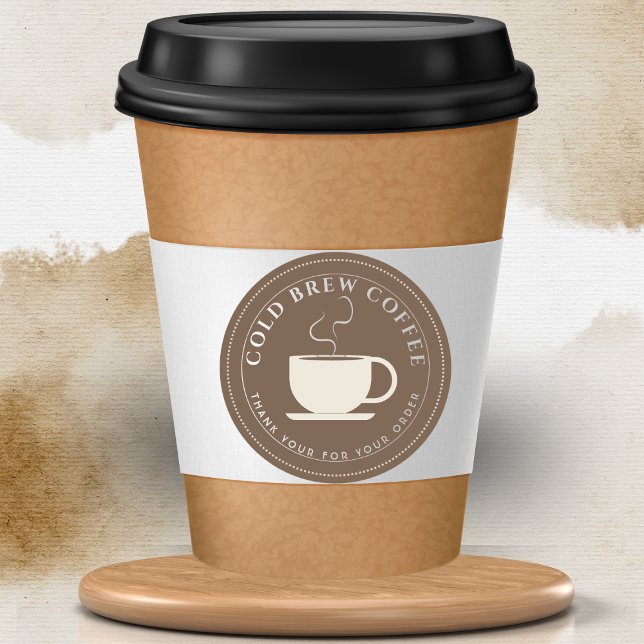 Brown brew coffee Personalised Branding  Classic Round Sticker (Creator Uploaded)