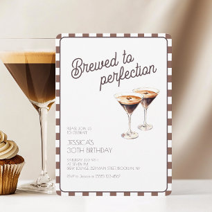 Brown Brewed Espresso Martini 30th Birthday Party Invitation