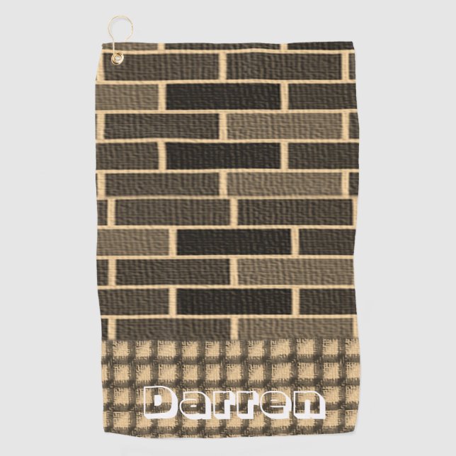 Brown Brick Golf Towel (Front)