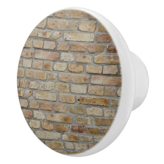 Brown Brick Wall A Novelty Design  Ceramic Knob