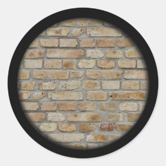 Brown Brick Wall A Novelty Design Classic Round Sticker