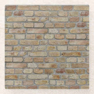 Brown Brick Wall A Novelty Design  Glass Coaster