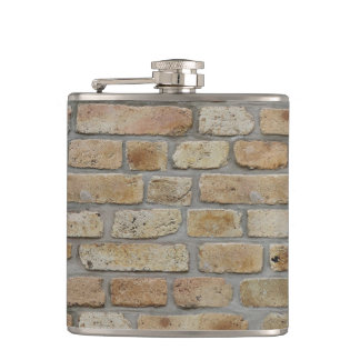 Brown Brick Wall A Novelty Design Hip Flask