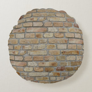 Brown Brick Wall A Novelty Design  Round Cushion