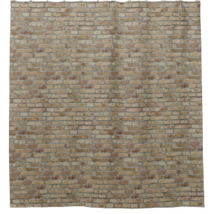 Brown Brick Wall A Novelty Design  Shower Curtain
