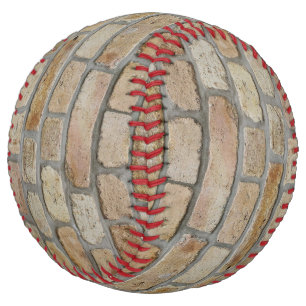 Brown Brick Wall A Novelty Design Softball