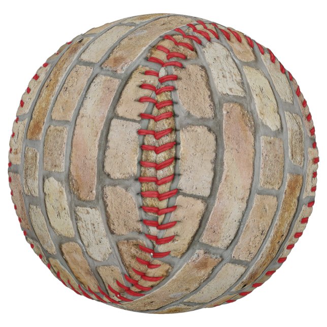 Brown Brick Wall A Novelty Design  Softball (Angled)