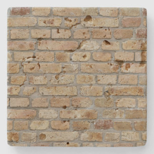 Brown Brick Wall A Novelty Design Stone Coaster