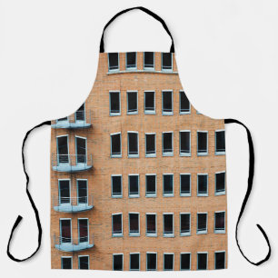 Brown brick wall building apron