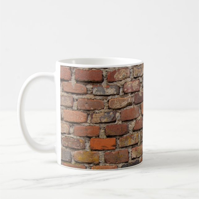 Brown brick wall coffee mug (Left)