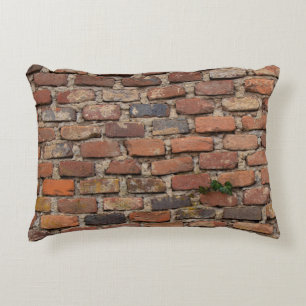 Brown brick wall decorative cushion