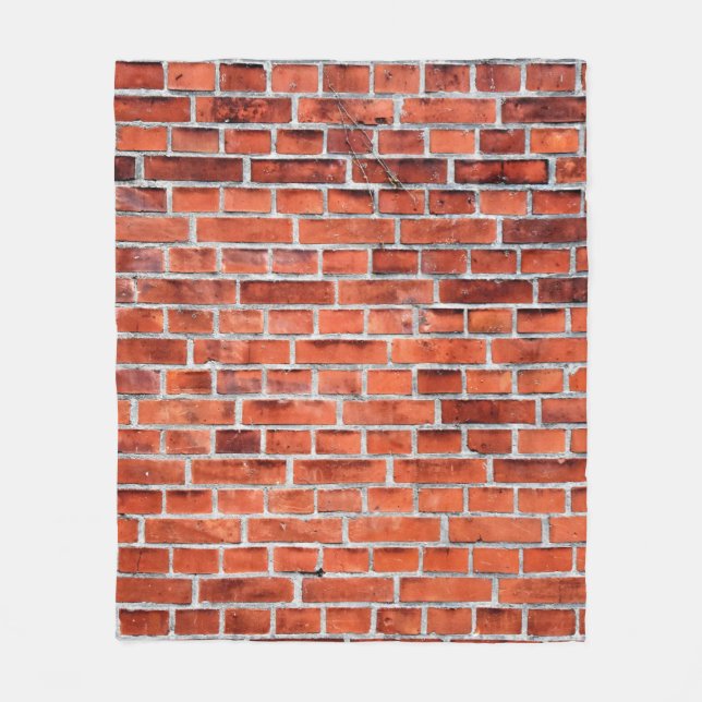 Brown brick wall fleece blanket (Front)