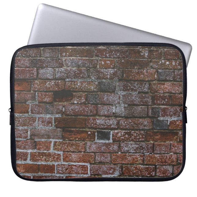 Brown brick wall laptop sleeve (Front)